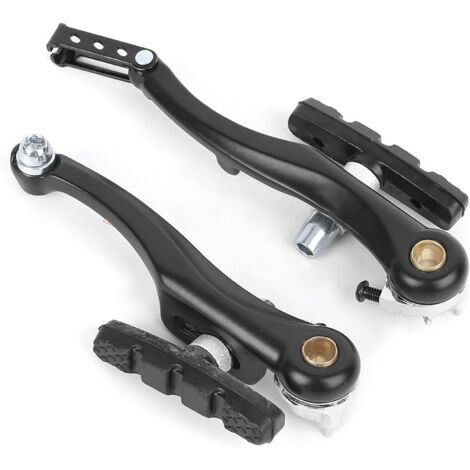 Kit de Frein de vélo de Type V, Freins en V noirs en alliage d'aluminium Kit levier de frein avant avec câbles de frein/bottes/vis pour VTT et vélo de course(1 paire)