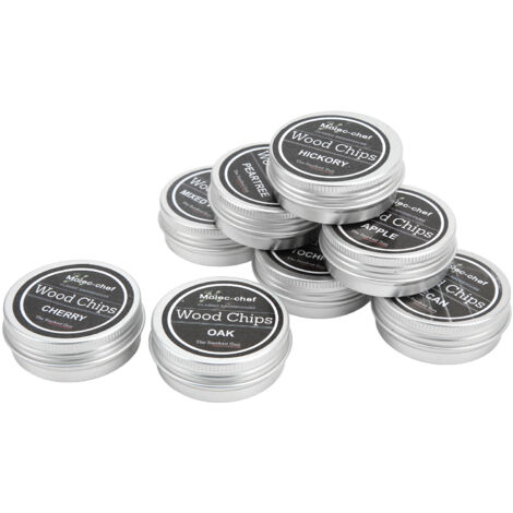 Kit de Fumage pour Cocktails - 8 Pièces de Copeaux de Bois pour Whisky et Boissons Fumées