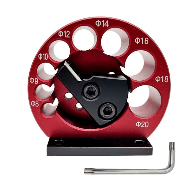 Lifcausal - Kit de gabarit de fabrication de chevilles en alliage d'aluminium pour barre de bois carrée, outil auxiliaire rond de tournage, lame en