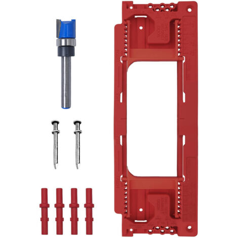 Kit de Gabarit de Fraisage pour la Pose de Charnières et Serrures de Porte (H617-red, Rouge)