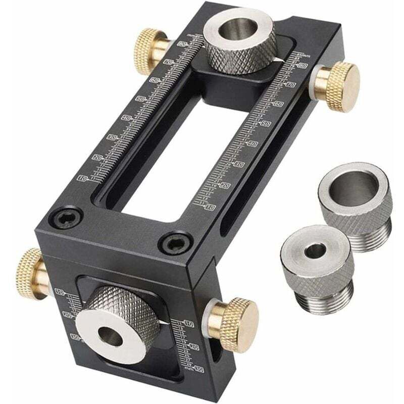 Basetbl - Kit de gabarit de perçage 2 en 1 pour travail du bois 6/8/10/12 mm