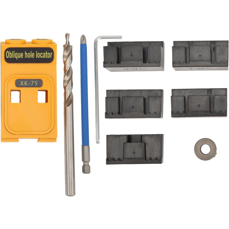 Kit de gabarit de trou de poche Kit de système de gabarit en bois à 2 trous Mini ensemble d'outils de travail du bois pour les projets de menuiserie