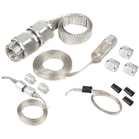 Kit de gaine tressée pour tuyau de chauffage à carburant et vide universel pour voiture, couleur argentée.