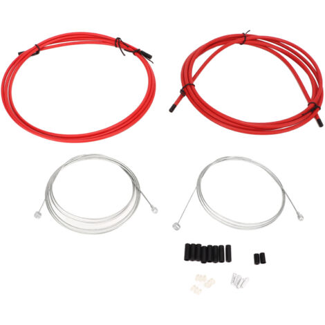 Kit de gaines pour câbles de frein et de dérailleur vélo de route et VTT rouge