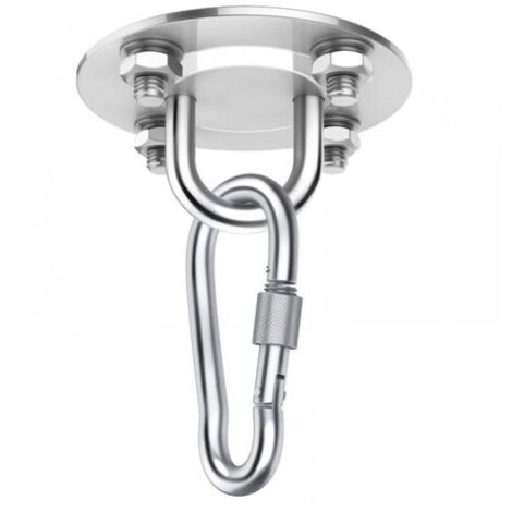 Kit de ganchos de techo resistentes, capacidad de 1000 libras, kit para colgar hamaca de acero inoxidable, silla colgante giratoria de 180°, suspensión, hamaca, yoga con tornillos de ajuste