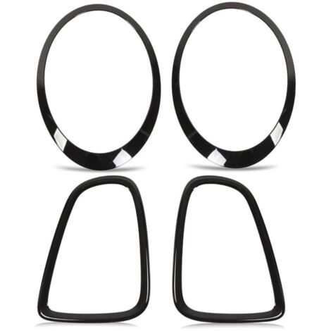 Kit de garniture de phare arrière noir brillant pour Mini R56 R57 R58 R59 Cooper S JCW 2007-2015 – Installation rapide – Matériaux ABS et PP