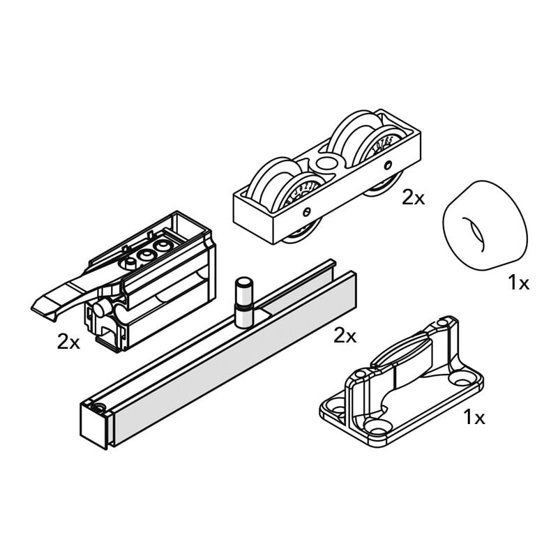 Hawa - Ferrure porte coulissante junior 80 b - Version : Vis courte