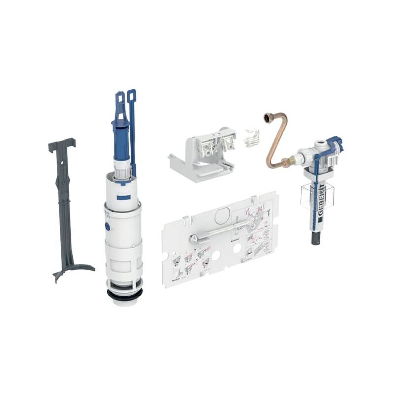 Kit de Geberit pour chasse double 240515005 avec robinet de remplissage type 383, pour réservoir encastré type 110.800 (1988-1997)