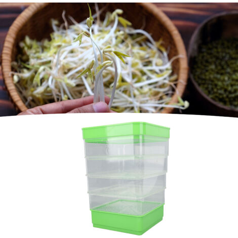 Kit de Germination Stackable - Kit à 4 niveaux pour Légumes Microgreens et Germes de Haricots sans Ombrage
