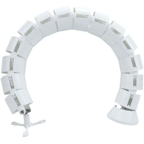 Kit de gestion des câbles, organiseur de câbles flexible et réglable pour bureau, blanc, 1 pièce (rond, 76 cm)