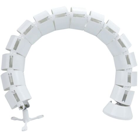 Kit de gestion des câbles, organiseur de câbles flexible et réglable pour bureau, blanc, 1 pièce (rond, 76 cm)