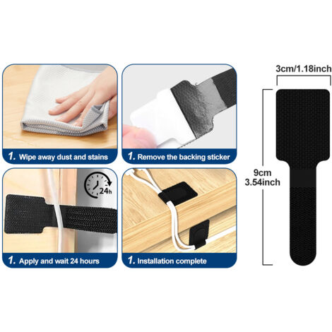 Kit de Gestion des Câbles sous Bureau,60 Bandes Réutilisables Cable Management, Adhésif Fort, Organisation Câble Écologique, Anti-Dérangement pour Bureau/Maison