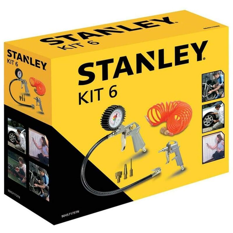 Stanley - kit 6 accessoires pour compresseur d'air pneumatique gonflage