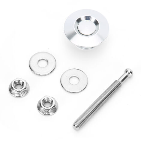 Kit de goupilles de capot, Akozon 30mm/1.2in Universal Car Push Button Quick Release Hood Pins Bonnet Lock(argent)