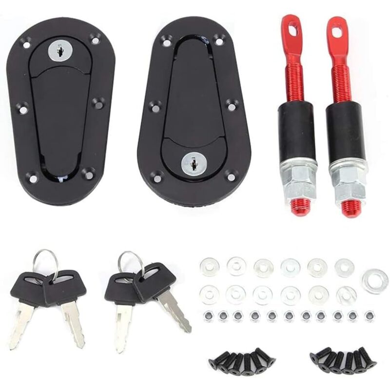Shining House - Kit de goupilles de verrouillage pour capot de clé - Noir