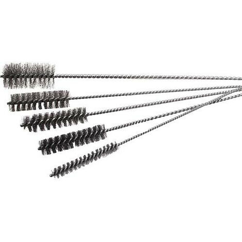 Kit de goupillons pour chaudières 5 pièces – Manche court – Tiges de 500 à 800 mm en fil d'acier ondulé – Pour nettoyage en profondeur – Sanundo