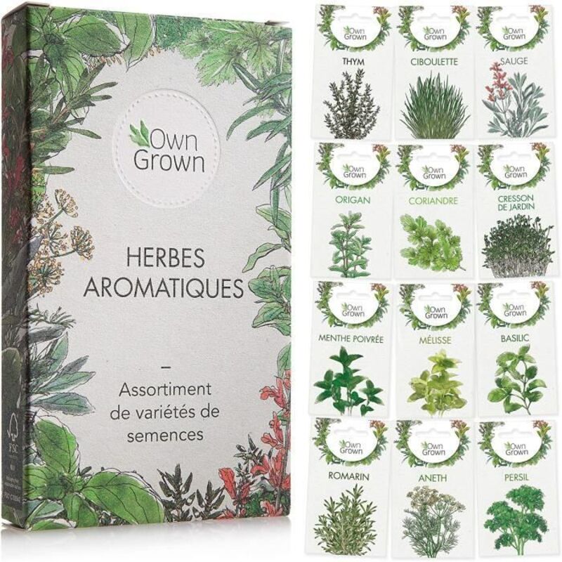 Kit de graines d‘herbes aromatiques prêt à pousser , 12