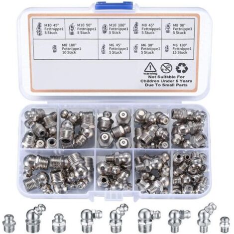 Kit de graisseurs M6 M10   60 pièces avec boîte plastique, pour entretien mécanique