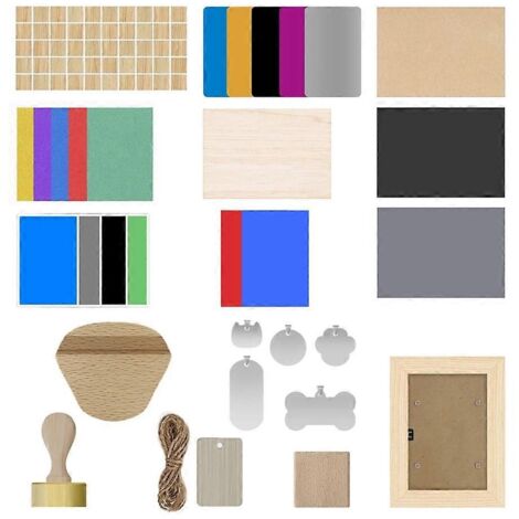 Kit de gravure à faire soi-même pour machine laser CNC - Graveur pour cartes, contreplaqué, porte-clés et étiquettes pour animaux