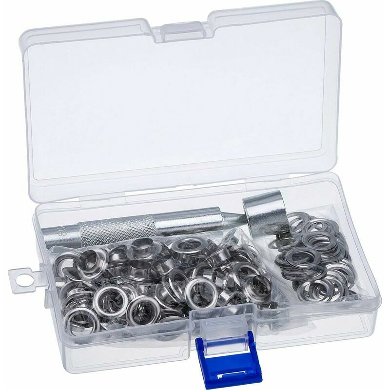 Kit de Grommets Eyelets Outils,Trousse à œillets pour Bâche 12mm Grommets Kit Oeillets Eyelets Metal avec Outils Oeillet,pour bâche, bagages, cuir,