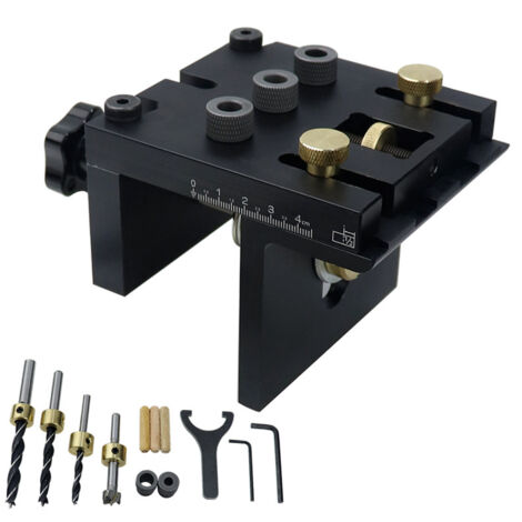 Kit de guía para taladros de madera, 6/8/10 mm, 3 en 1. Localizador de taladros para madera, posicionadores de agujeros, kit de plantilla para agujeros ocultos.