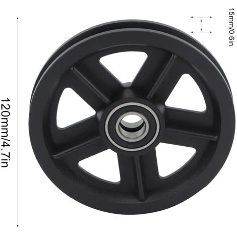 Kit de Guidage de Porte Coulissante - Ensemble de Poulies et Roulements pour Portes Barn [120mm x 15mm, 2 Roues Nylon Anticorrosion]