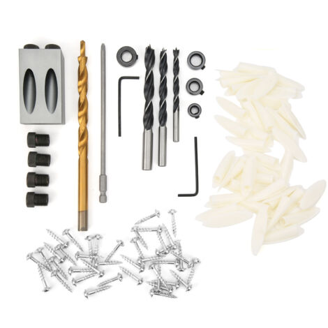 Kit de guide de perçage oblique 15 degrés pour menuiserie, poinçon et mèches pour trous précis