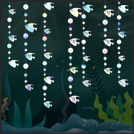 kit De Guirlandes De Fte De Poisson De L'ocan (2 Pices, 3,5 M De Longueur Chacune), Dcorations  Suspendre Symphony Ocean Fish, Dcoration De Nol, A