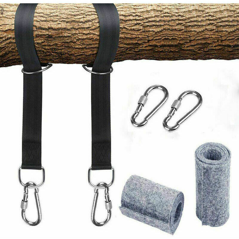 Kit de harnais de suspension de balançoire pour hamac avec 2 mousquetons et anneaux en d robustes, peut contenir jusqu'à 550 kg avec sac de