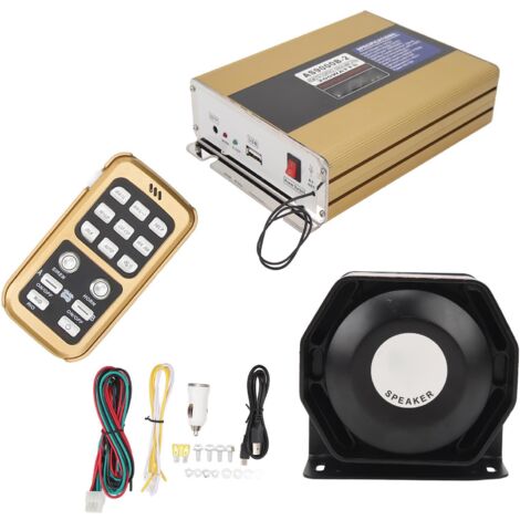 Kit de haut-parleurs sirène d'avertissement d'urgence 200W, télécommande sans fil pour véhicule, système PA pour SUV ATV UTV camion d'ambulance de pompiers