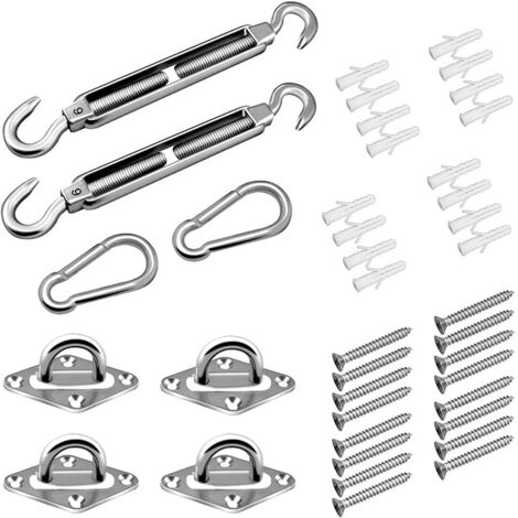 Kit de herrajes de acero inoxidable 304 de 14 cm para velas de sombra rectangulares y triangulares de jardín, accesorios.