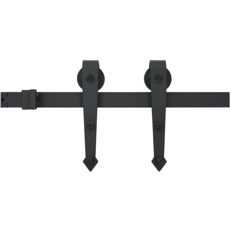

vidaXL Kit de herrajes para puerta corredera 183 cm acero negro - Negro
