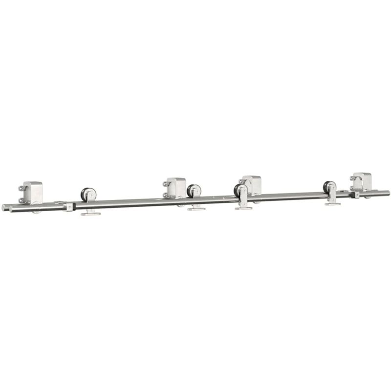 Vidaxl - Kit de herrajes para puerta corredera 183 cm acero plateado