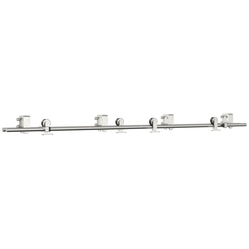 Vidaxl - Kit de herrajes para puerta corredera 200 cm acero plateado