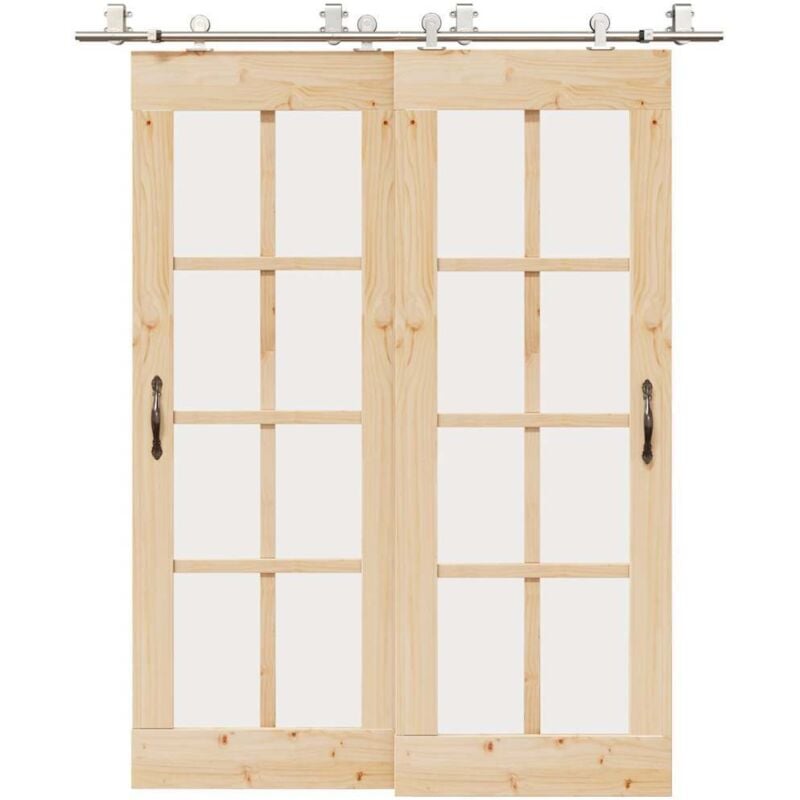 Vidaxl - Kit de herrajes para puerta corredera 183 cm acero plateado