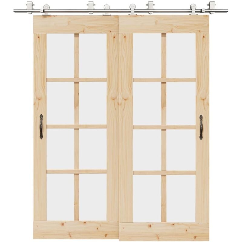 Vidaxl - Kit de herrajes para puerta corredera 200 cm acero plateado