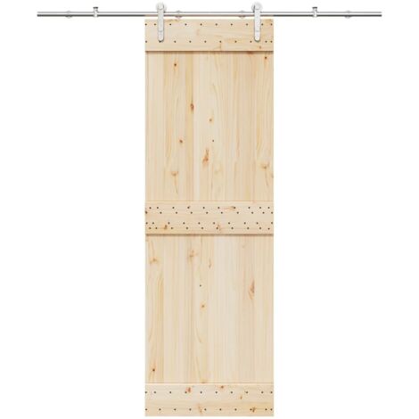 Kit de herrajes para puerta corredera 183 cm acero plateado