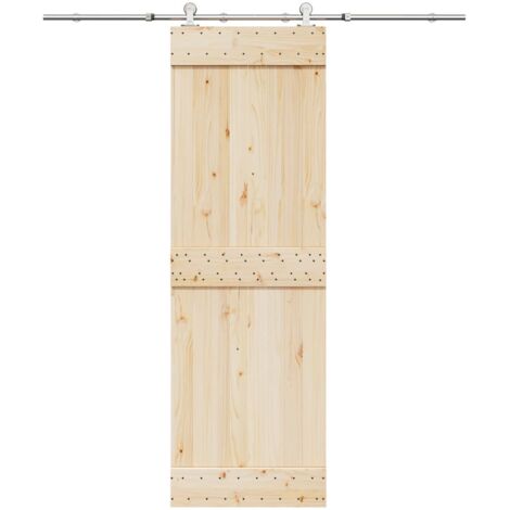 Kit de herrajes para puerta corredera 183 cm acero plateado