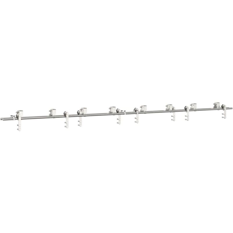 Vidaxl - Kit de herrajes para puerta corredera 366 cm acero plateado