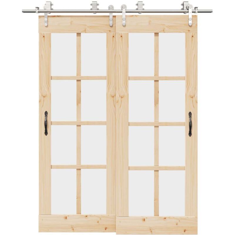 Vidaxl - Kit de herrajes para puerta corredera 183 cm acero plateado