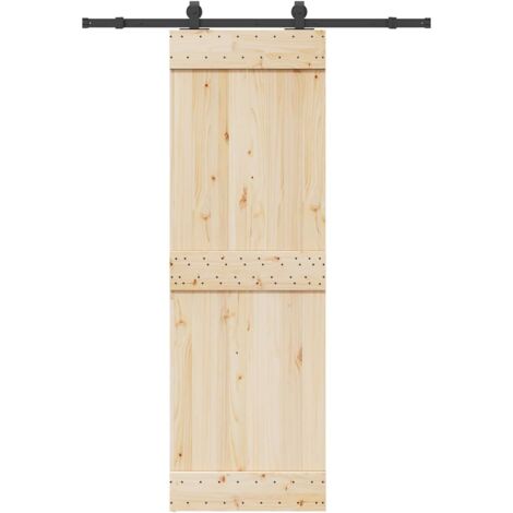Kit de herrajes para puertas correderas acero negro 152,5 cm