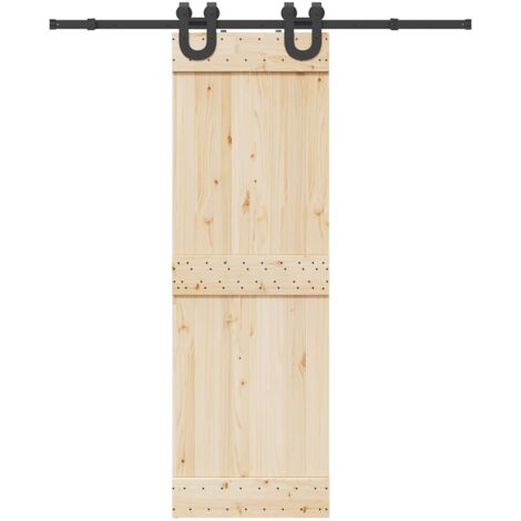 Kit de herrajes para puertas correderas acero negro 183 cm