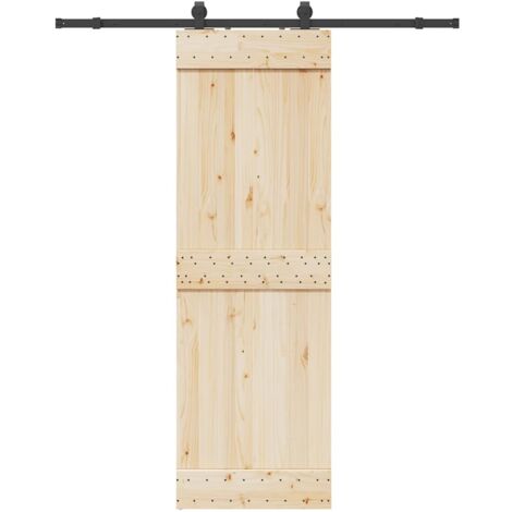 Kit de herrajes para puertas correderas acero negro 183 cm