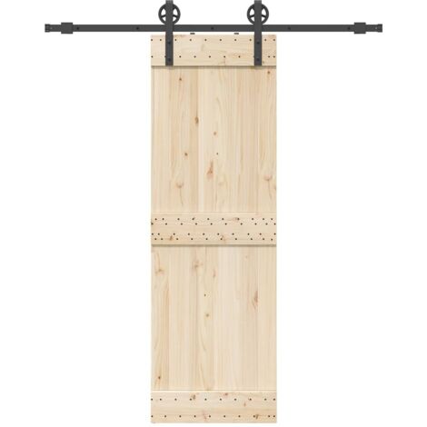 Kit de herrajes para puertas correderas acero negro 183 cm