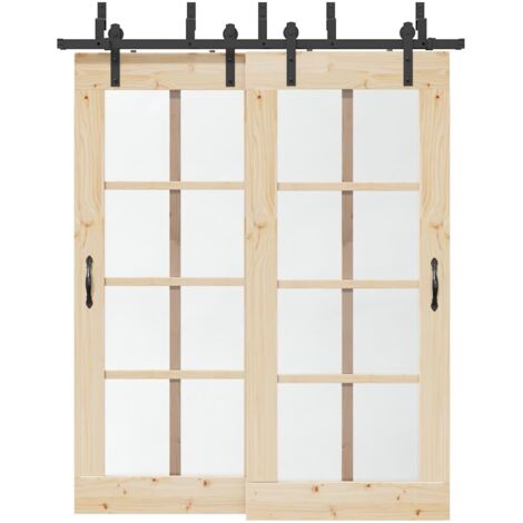 Kit de herrajes para puertas correderas acero negro 183 cm vidaXL