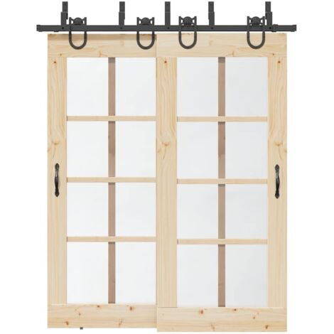Kit de herrajes para puertas correderas acero negro 183 cm vidaXL
