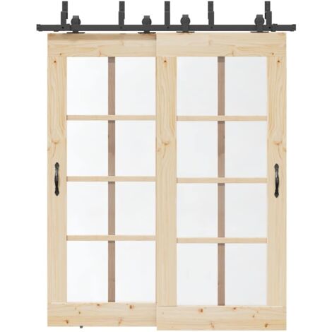 Kit de herrajes para puertas correderas acero negro 183 cm vidaXL