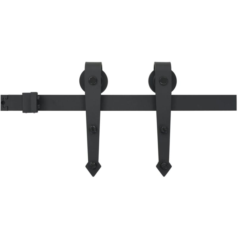 

vidaXL Kit de herrajes para puertas correderas acero negro 200 cm - Negro