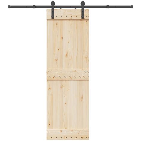 Kit de herrajes para puertas correderas acero negro 200 cm