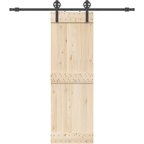 Kit de herrajes para puertas correderas acero negro 200 cm